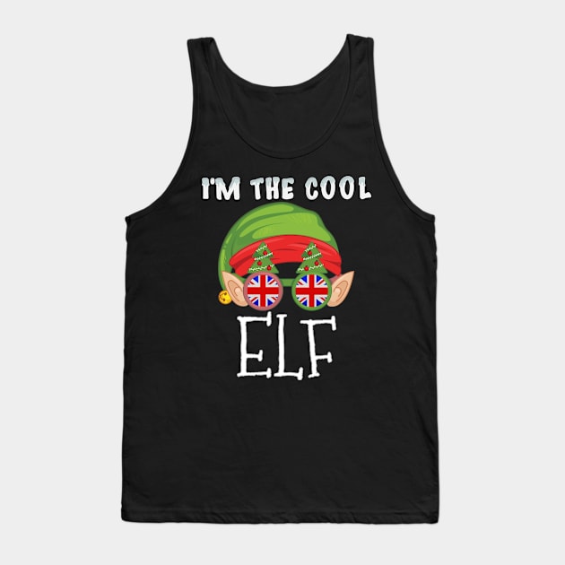 Christmas  I'm The Cool British Elf - Gift for British From United Kingdom Tank Top by Country Flags